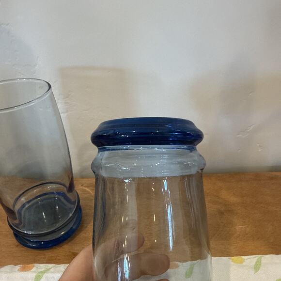 Vintage Libbey Set Of 2 Misty Blue Aqua Clear‎ Tall 6" Glasses Highball Tumbler - Picture 4 of 6